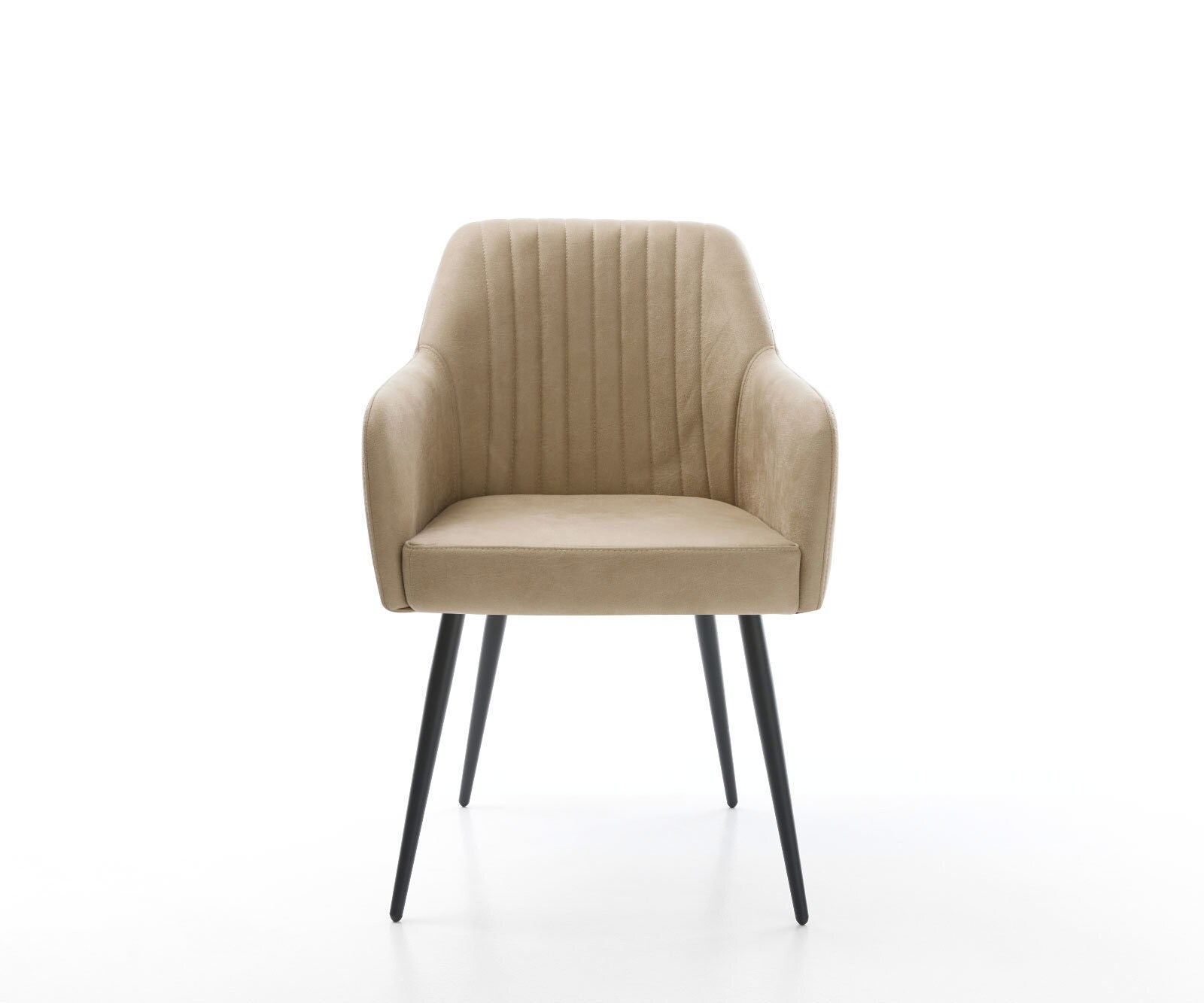 Eetkamerstoel Greg-Flex microvelours beige vintage 4-poot conisch zwart pocketveer kern 1 Eetkamerstoel Greg-Flex microvelours beige vintage 4-poot conisch zwart pocketveer kern 1