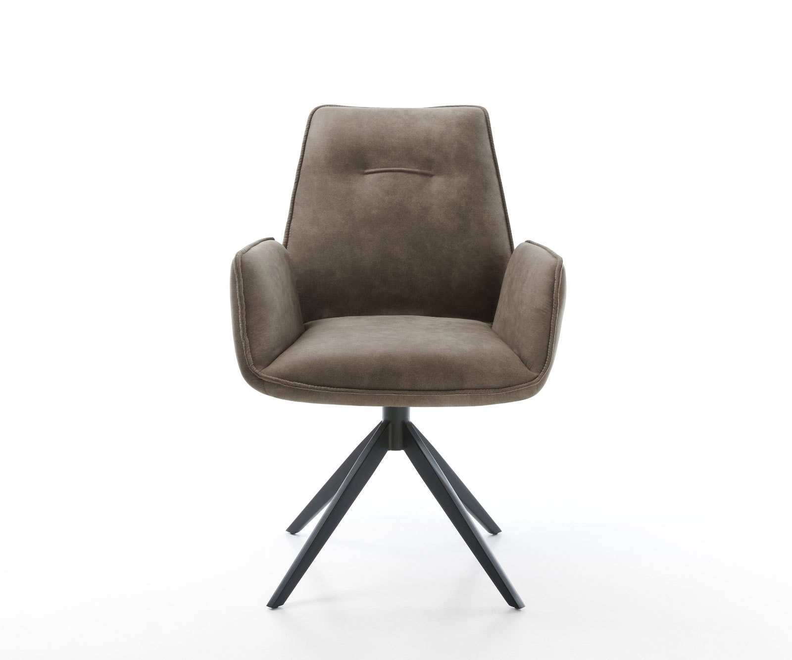Draaistoel Zoa-Flex microvelours taupe vintage kruisframe breed zwart 360° draaibaar rocker-functie pocketveer kern 1 Draaistoel Zoa-Flex microvelours taupe vintage kruisframe breed zwart 360° draaibaar rocker-functie pocketveer kern 1