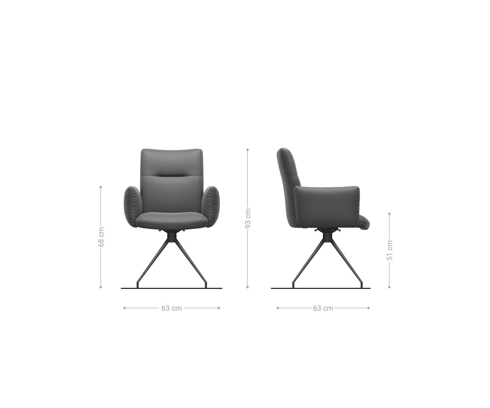 Draaistoel Jova-Flex met armleuning microvelours antraciet vintage kruisframe conisch roestvrij staal 180° draaibaar pocketveer kern 6