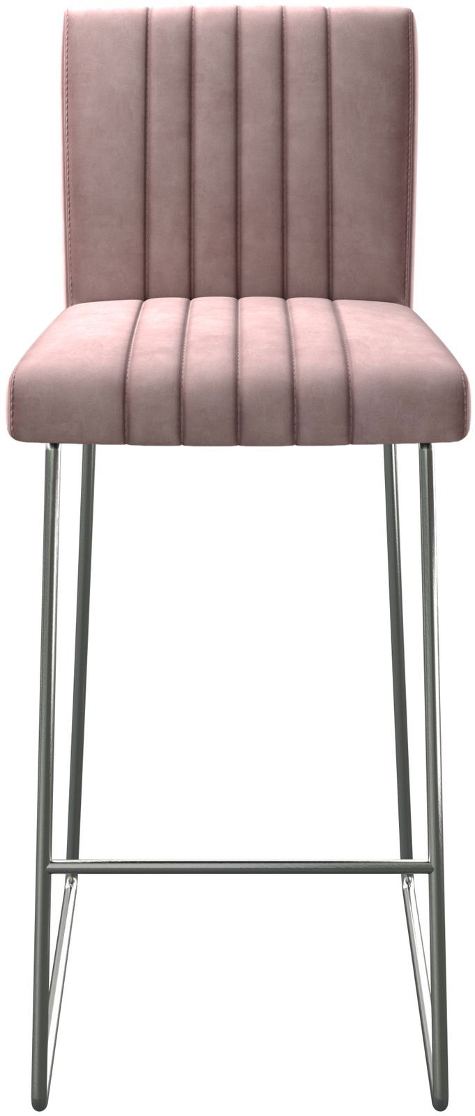 Barstoel Luiga-Flex fluweel rosé slipframe roestvrij staal 3