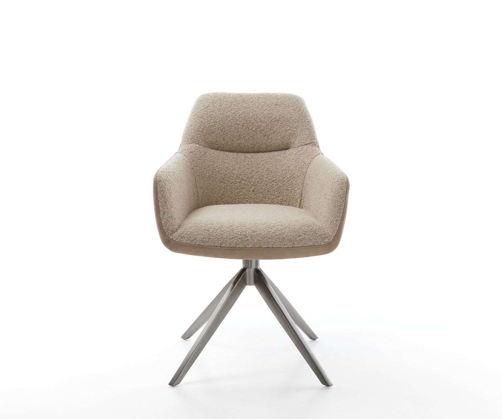 Draaistoel Pejo-Flex materiaalmix mud kruisframe breed roestvrij staal 360° draaibaar rocker-functie pocketveer kern 1