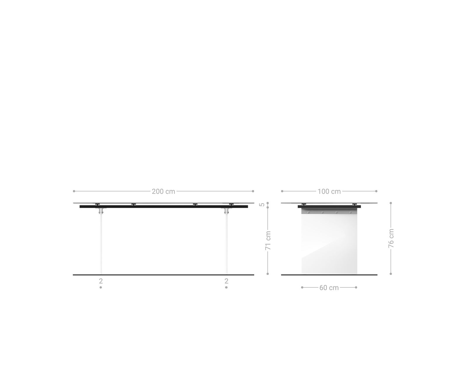 Eettafel Edge Boot Keramiek Emperador Extra Lucidato Donkerbruin 200x100 Onderstel Glas 6