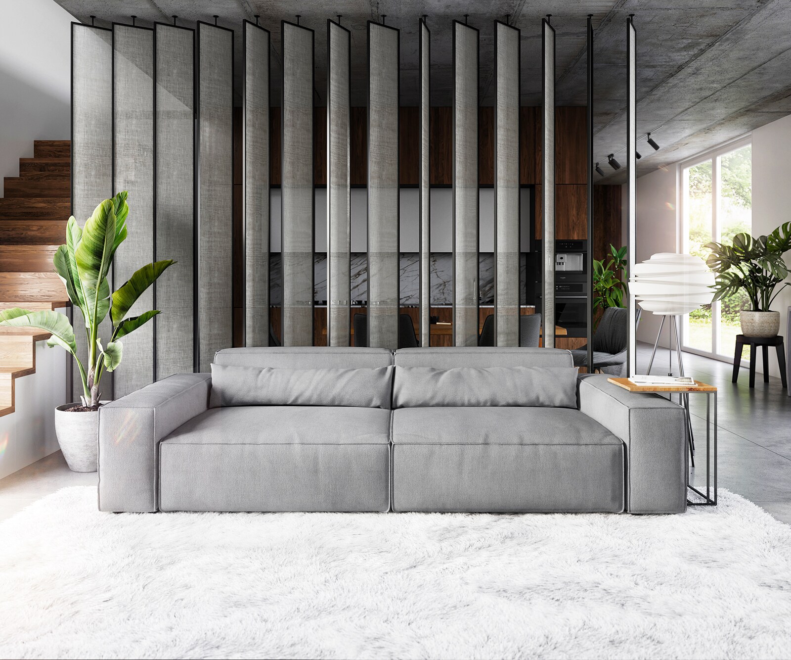 Big-sofa Sirpio XL 270x130 cm microvezel grijs Big-sofa Sirpio XL 270x130 cm microvezel grijs