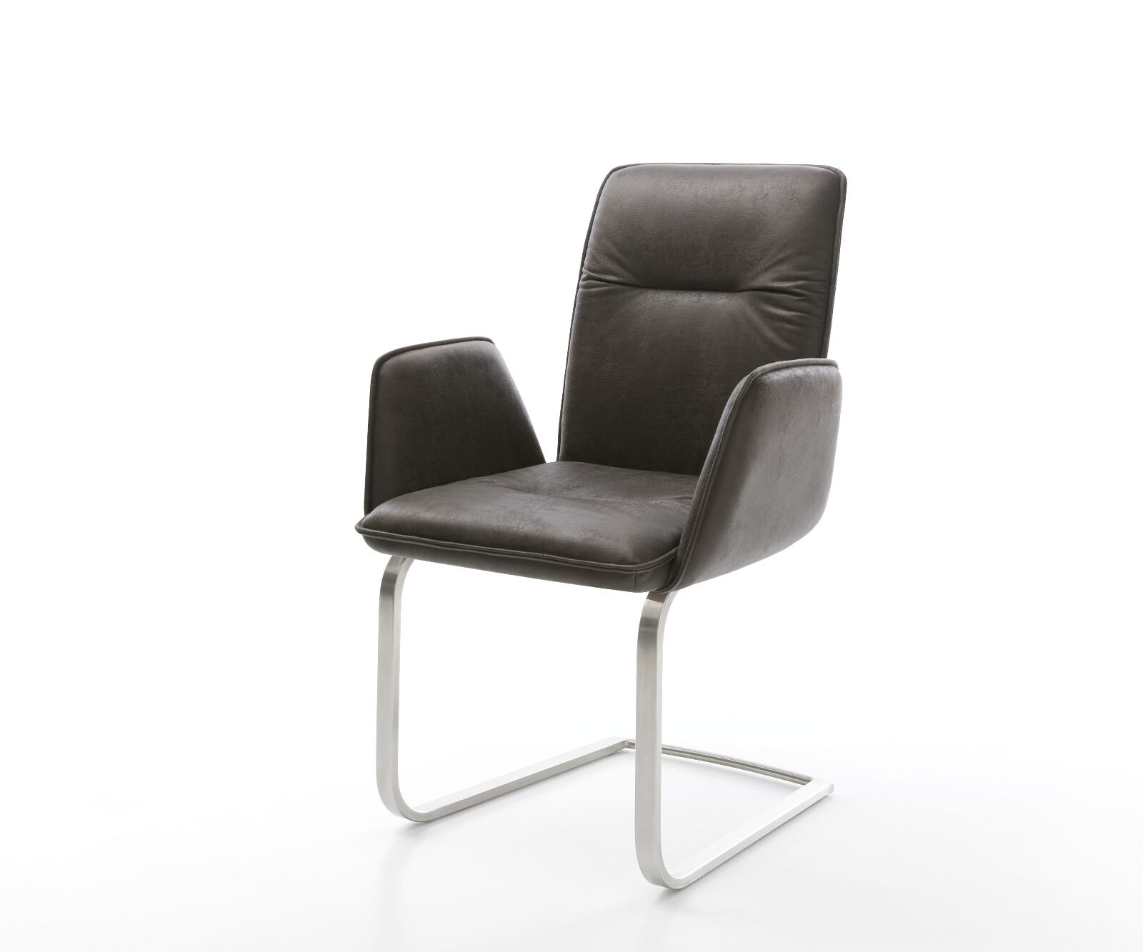Sledemodel Vinja-Flex microvelours antraciet vintage sledemodel vlak roestvrij staal