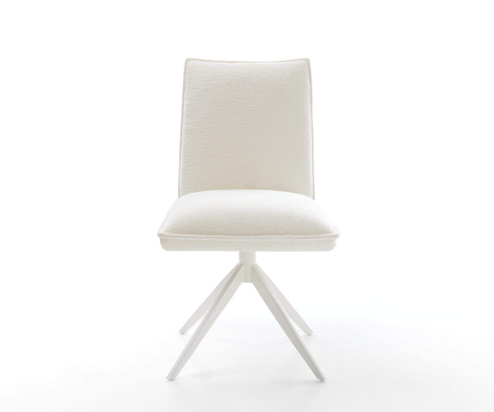 Draaistoel Lelio-Flex bouclé zacht beige kruisframe breed wit 360° draaibaar rocker-functie pocketveer kern 2