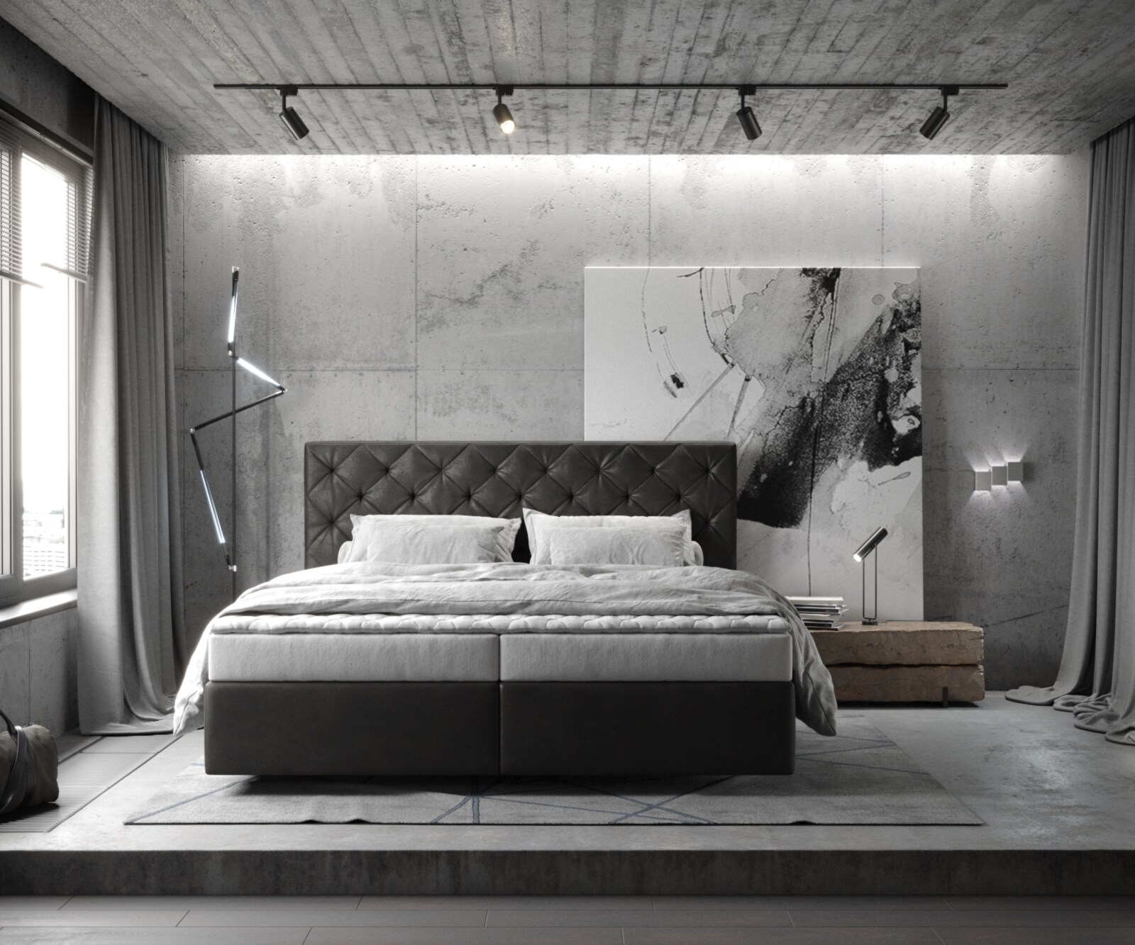 Boxspringbed Dream-Great 180x200 imitatieleer antraciet 1 Boxspringbed Dream-Great 180x200 imitatieleer antraciet 1