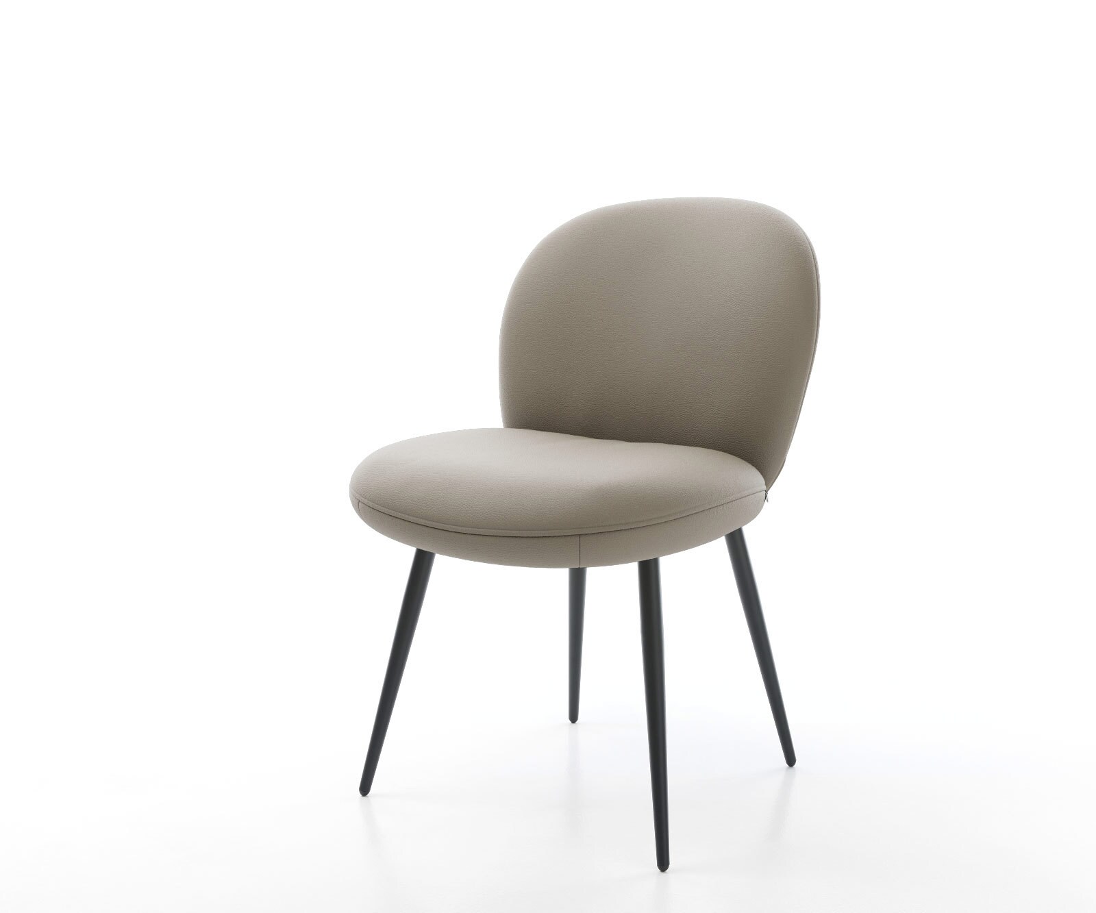 Eetkamerstoel Nube-Flex echt leer mud 4-poot conisch zwart pocketveer kern 1