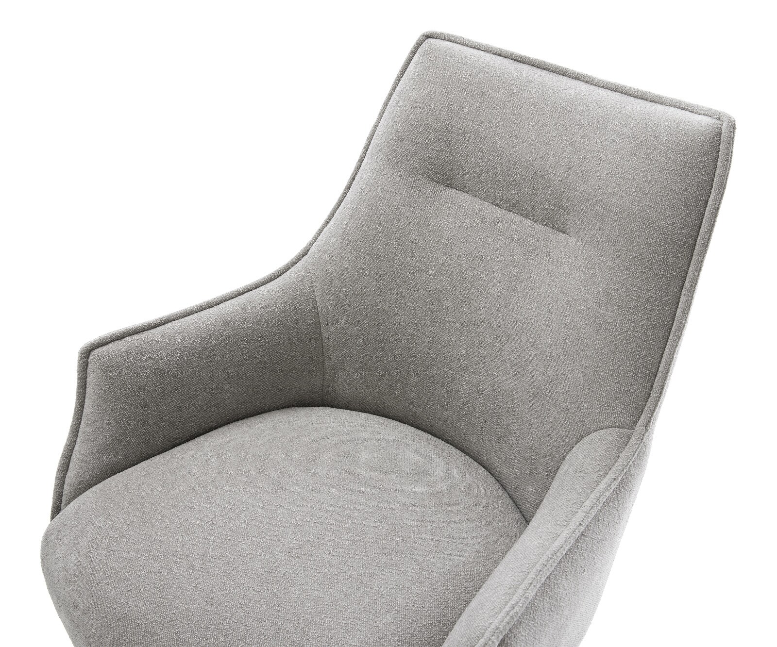 Eetkamerstoel Alja-Flex met armleuning zachte stof met structuur grijs slipframe zwart pocketveer kern 4