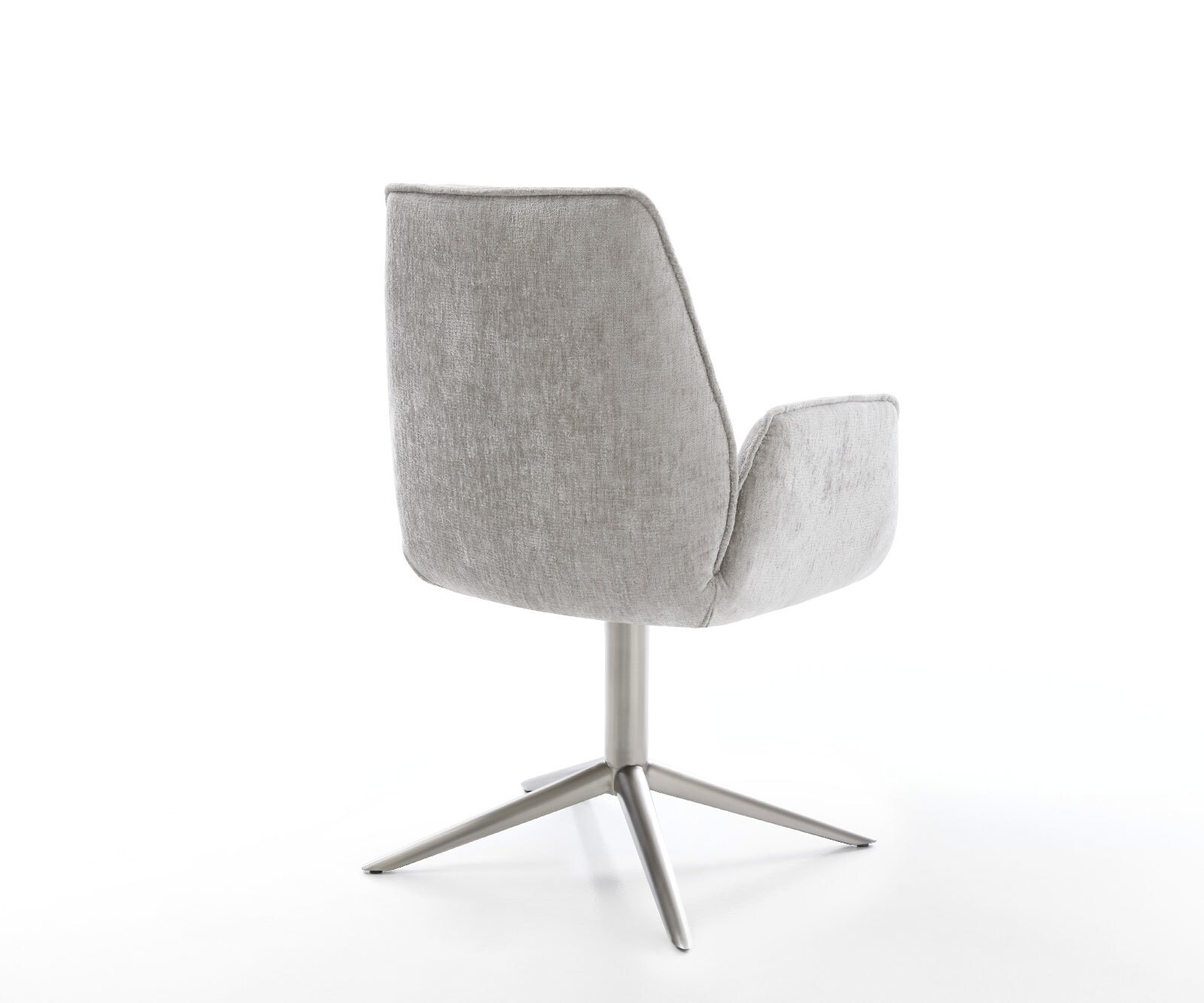 Draaistoel Zoa-Flex chenille zilver grijs kruispoot roestvrij staal 360° draaibaar rocker-functie pocketveer kern 5