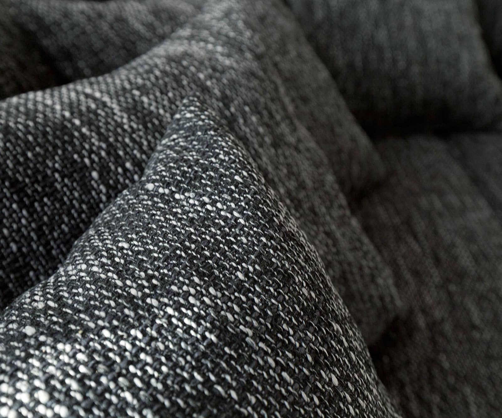 Hoekbank Clovis zwart met hocker ottomane rechts modulair 5