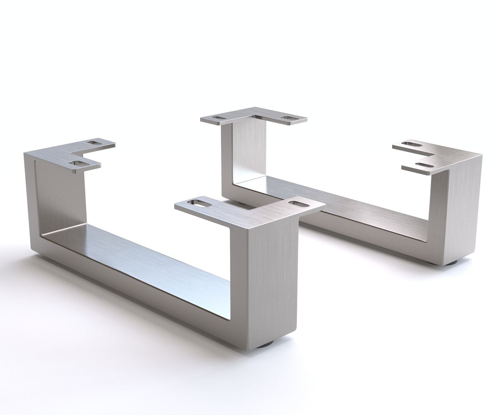 Poot 12,5 cm geborsteld RVS voor kastmeubels met een diepte van 45 cm (set van 2) Poot 12,5 cm geborsteld RVS voor kastmeubels met een diepte van 45 cm (set van 2)