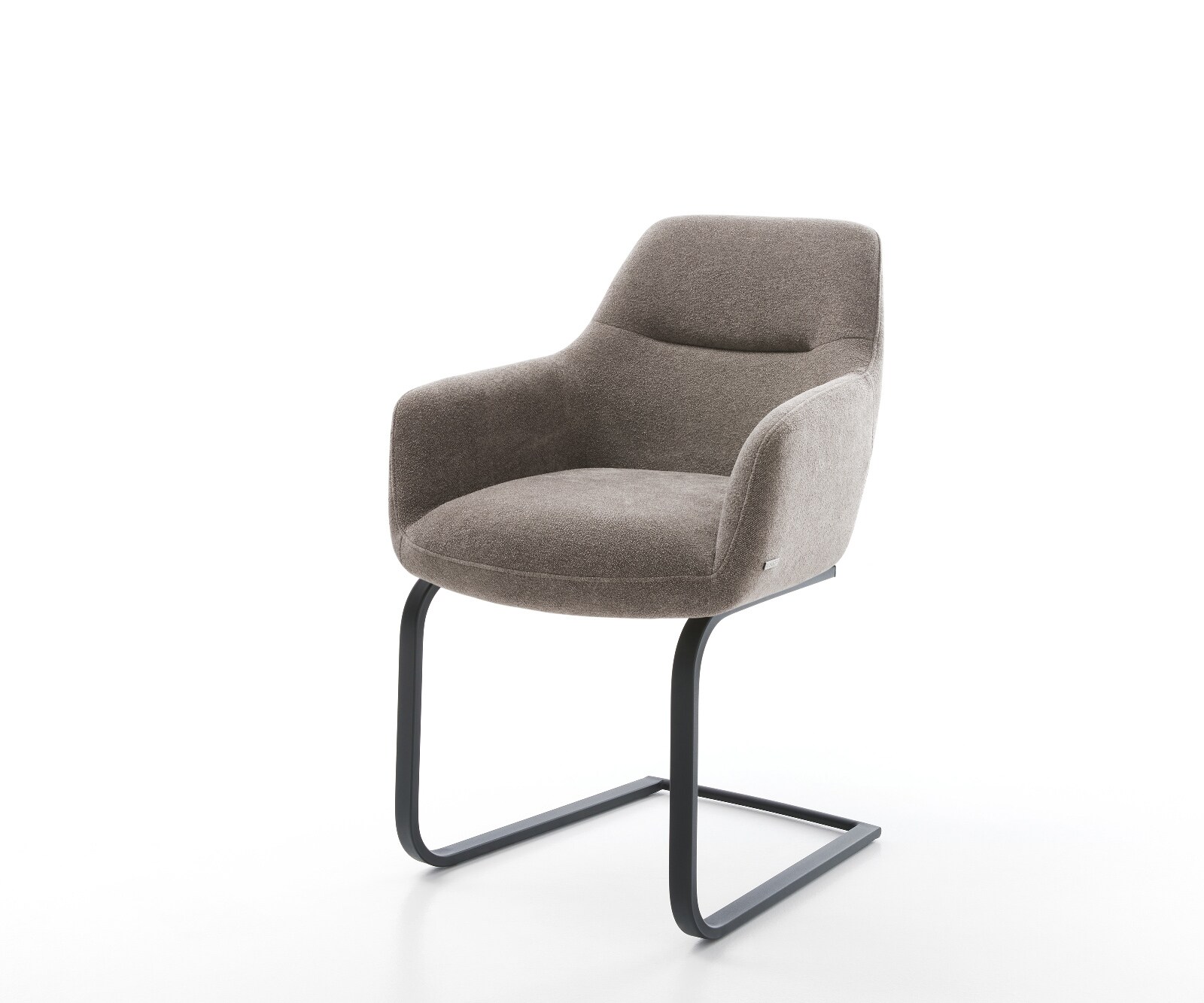 Sledemodel Pejo-Flex zachte stof met structuur taupe sledemodel vlak zwart pocketveer kern 1