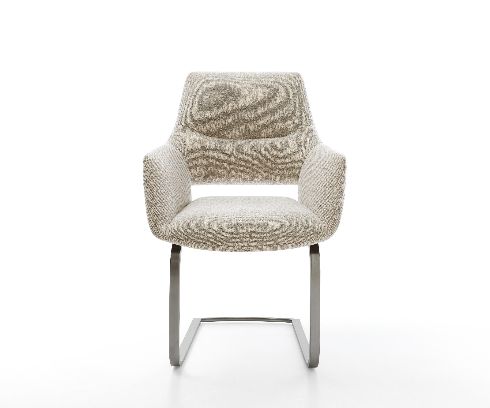 Sledemodel Yago-Flex met armleuning geweven stof beige sledemodel vlak grafiet pocketveer kern 2