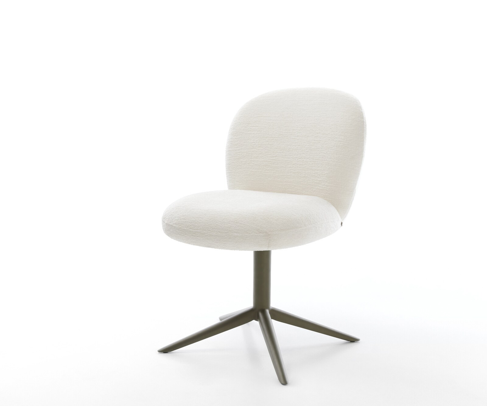 Draaistoel Nube-Flex bouclé zacht beige kruispoot afwerking met titanium 360° draaibaar rocker-functie pocketveer kern 1