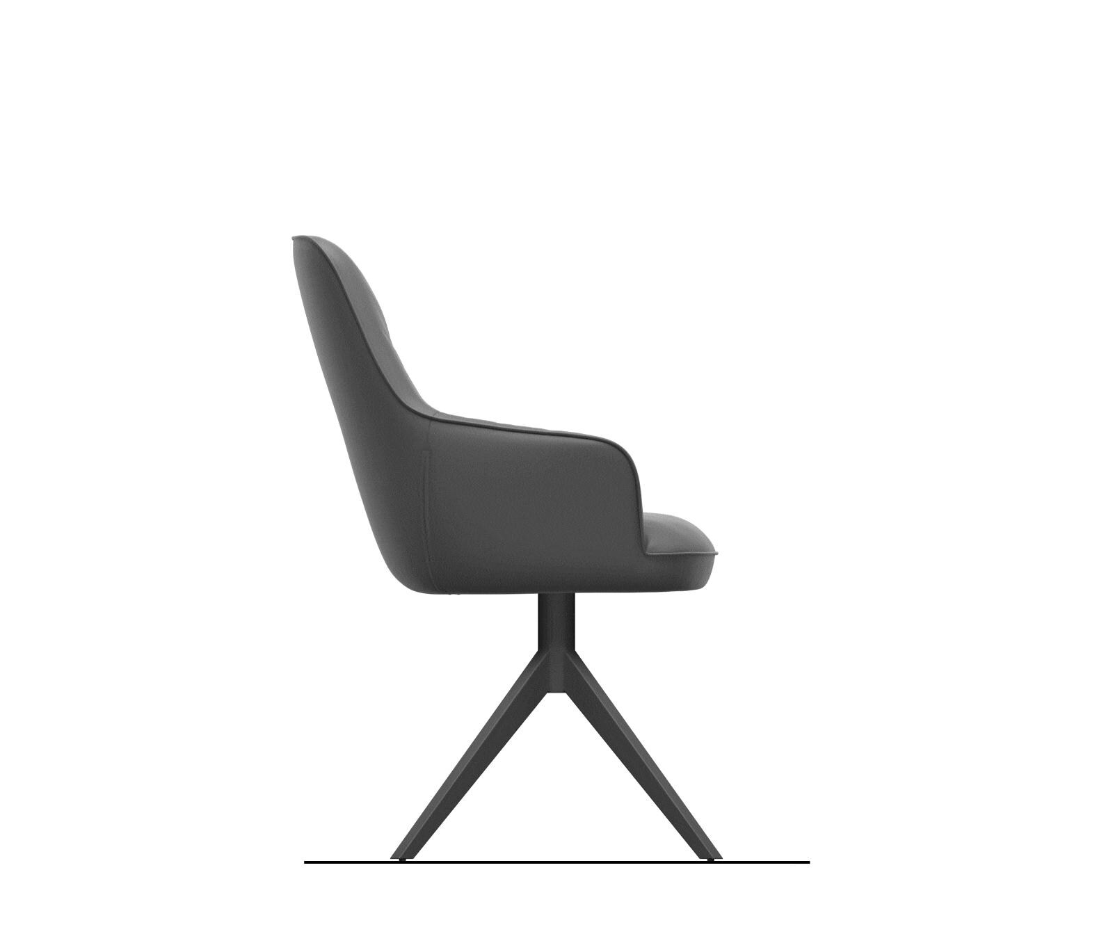 Draaistoel Zelia-Flex met armleuning bouclé mud kruisframe breed grafiet 360° draaibaar rocker-functie pocketveer kern 8