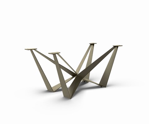 Tafelonderstel Spider met metaaleffectafwerking titanium voor uitschuifbare tafels van 180-300 cm