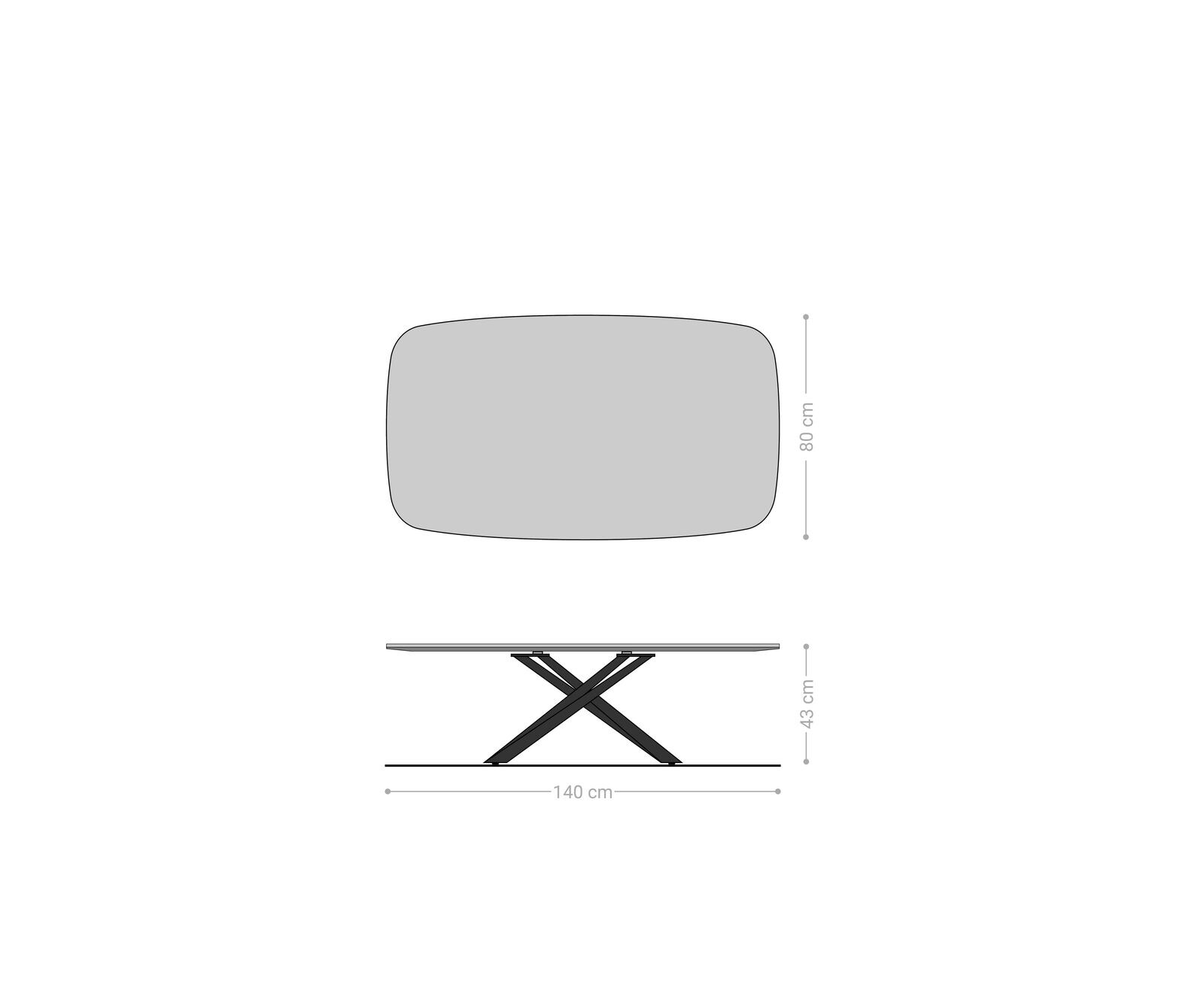 Salontafel Edge Boot 140x80 cm keramiek Laminam® Emperador Extra Lucidato donkerbruin Sarity zwart metaal 7