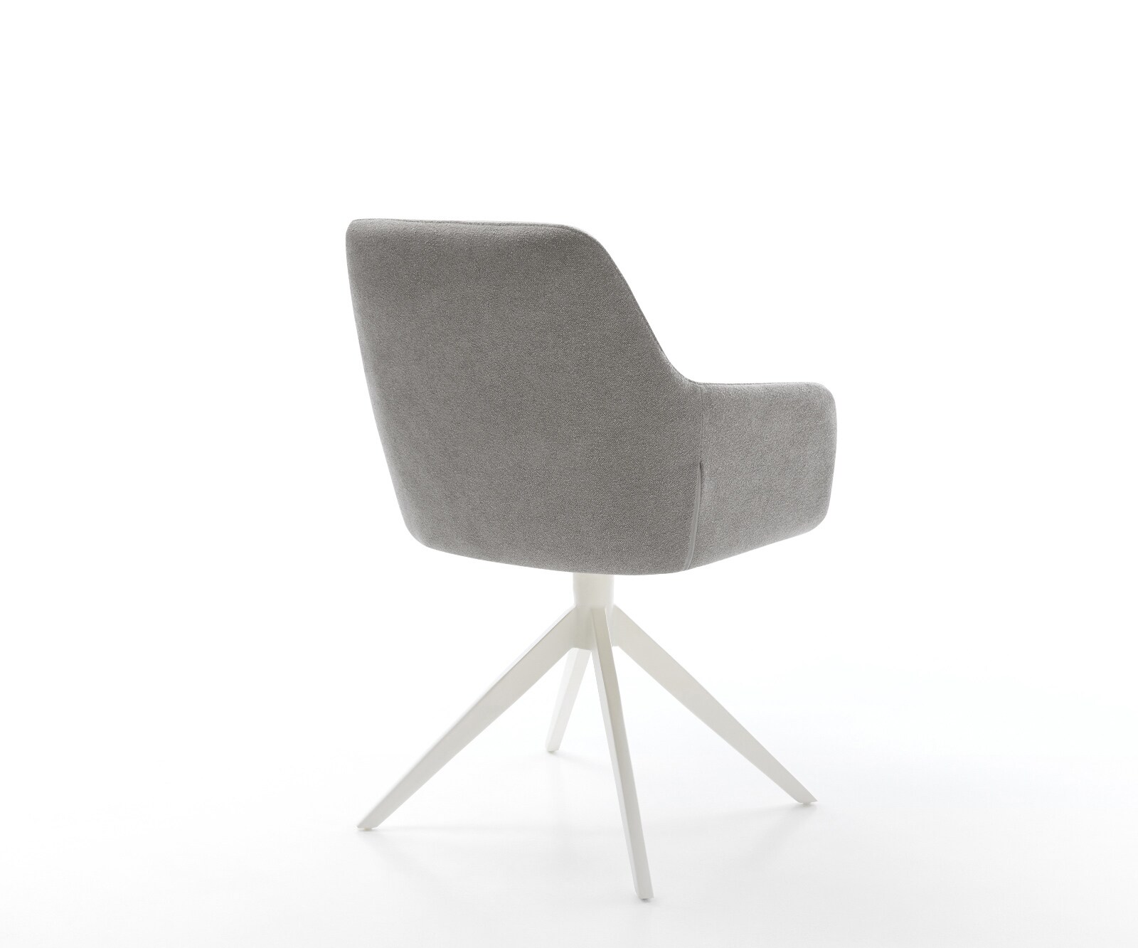 Draaistoel Pejo-Flex zachte stof met structuur grijs kruisframe breed wit 360° draaibaar rocker-functie pocketveer kern 5