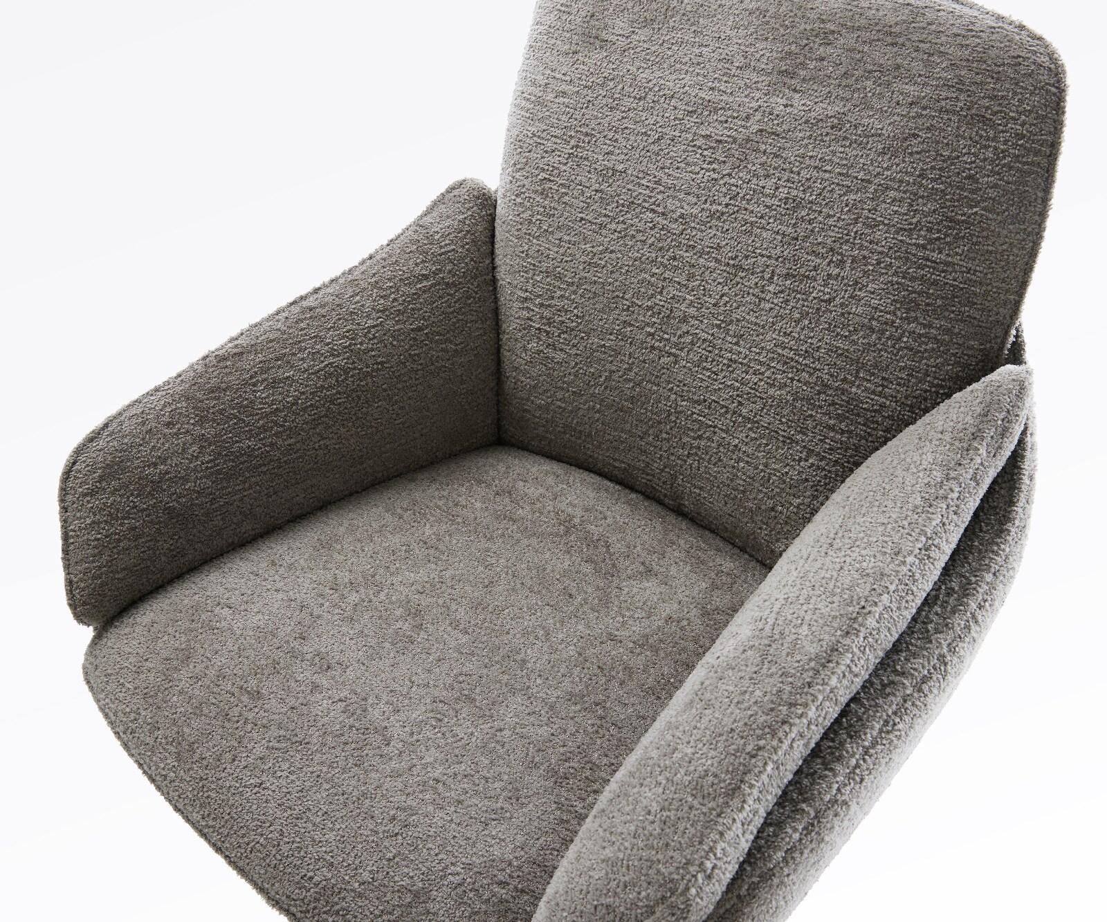 Barstoel Luan-Flex Bouclé zacht Mud Draaivoet in hoogte verstelbaar wit Wit 3