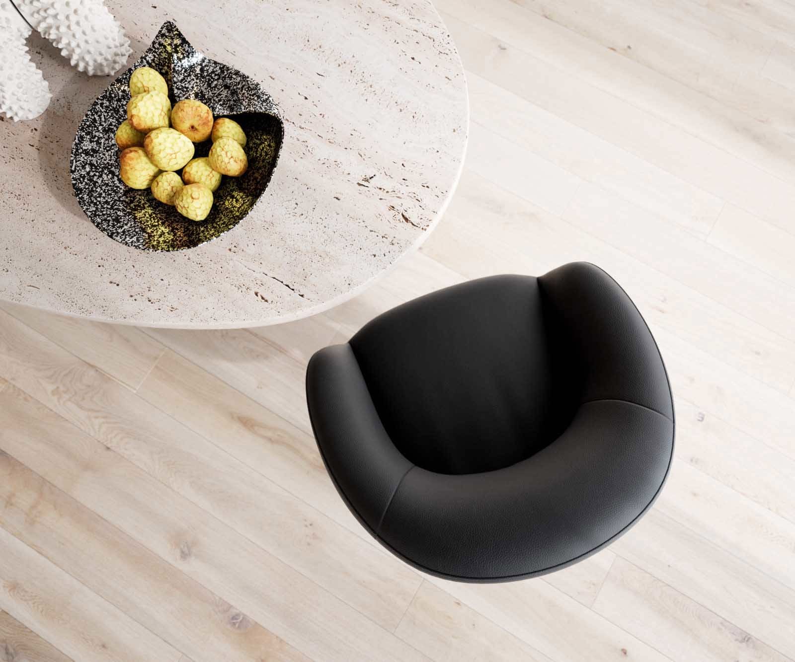 Draaistoel Vinka-Flex met armleuning echt leer zwart houten frame hoekig natuur 180° draaibaar pocketveer kern 3 Draaistoel Vinka-Flex met armleuning echt leer zwart houten frame hoekig natuur 180° draaibaar pocketveer kern 3