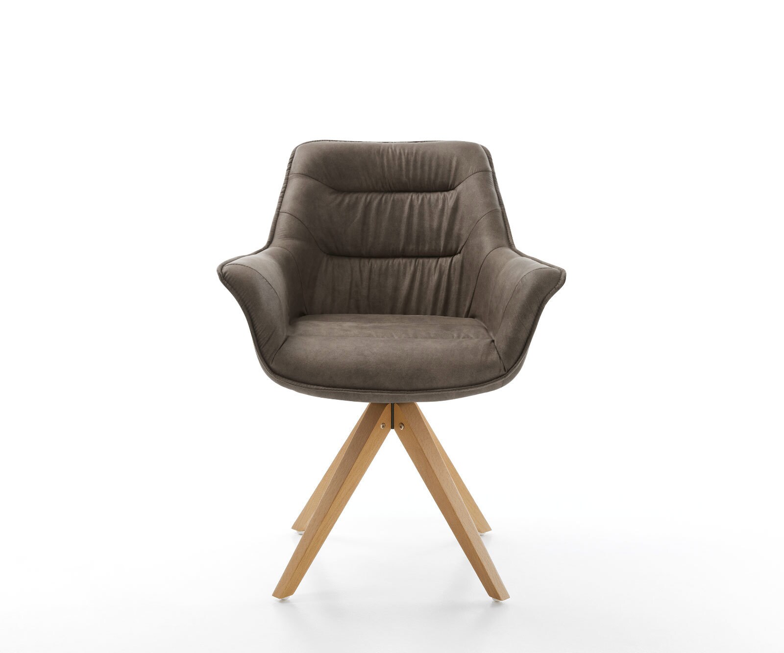 Eetkamerstoel Kaira-Flex microvelours taupe vintage houten frame hoekig natuur 1 Eetkamerstoel Kaira-Flex microvelours taupe vintage houten frame hoekig natuur 1