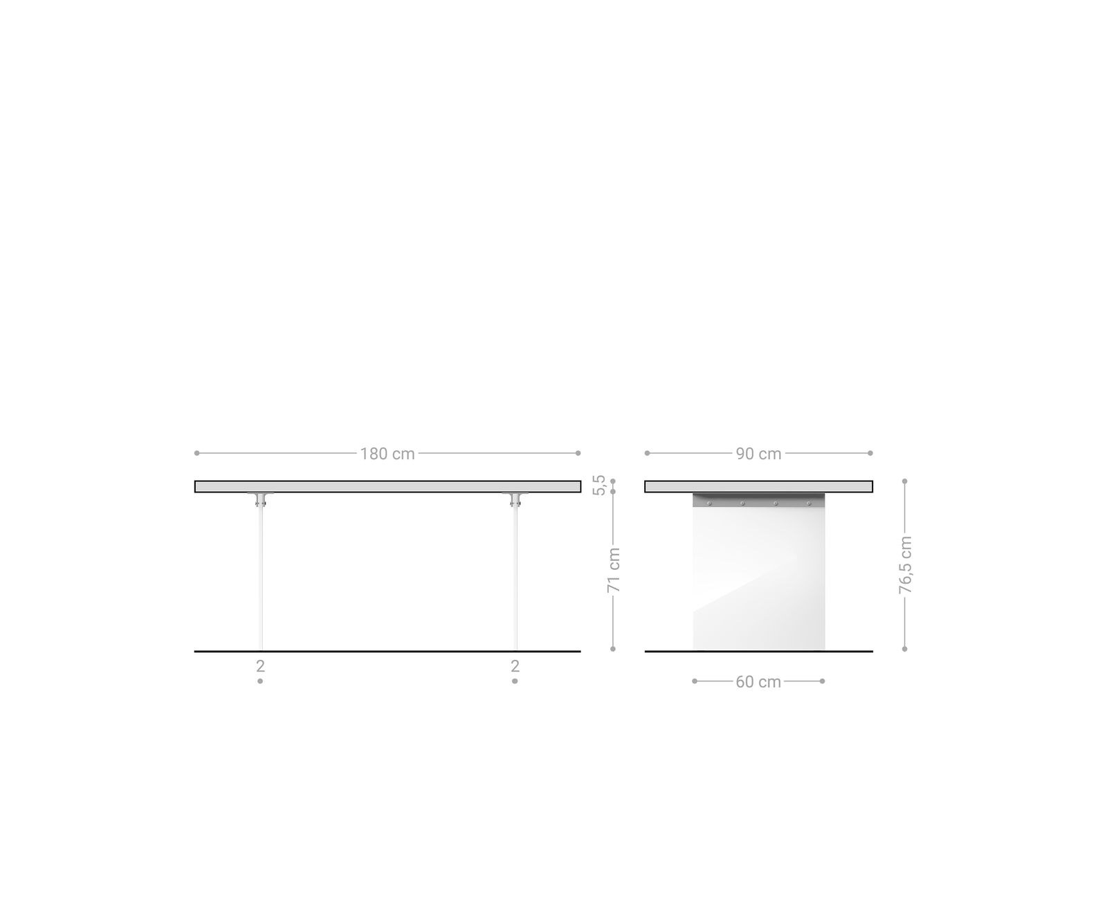 Eettafel Edge 180x90 XL acacia natuur glas Live-Edge 6