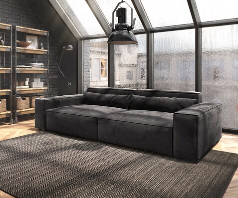 Big-sofa Sirpio XL 270x130 cm microvezel zwart