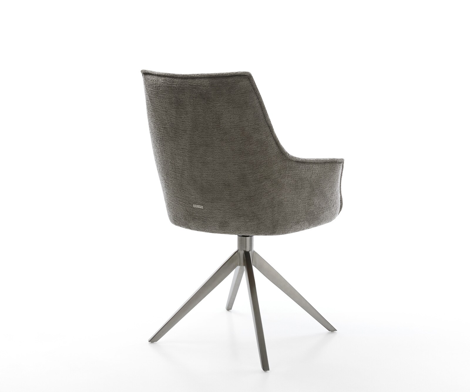 Draaistoel Alja-Flex met armleuning bouclé zacht mud kruisframe breed grafiet 360° draaibaar rocker-functie pocketveer kern 5