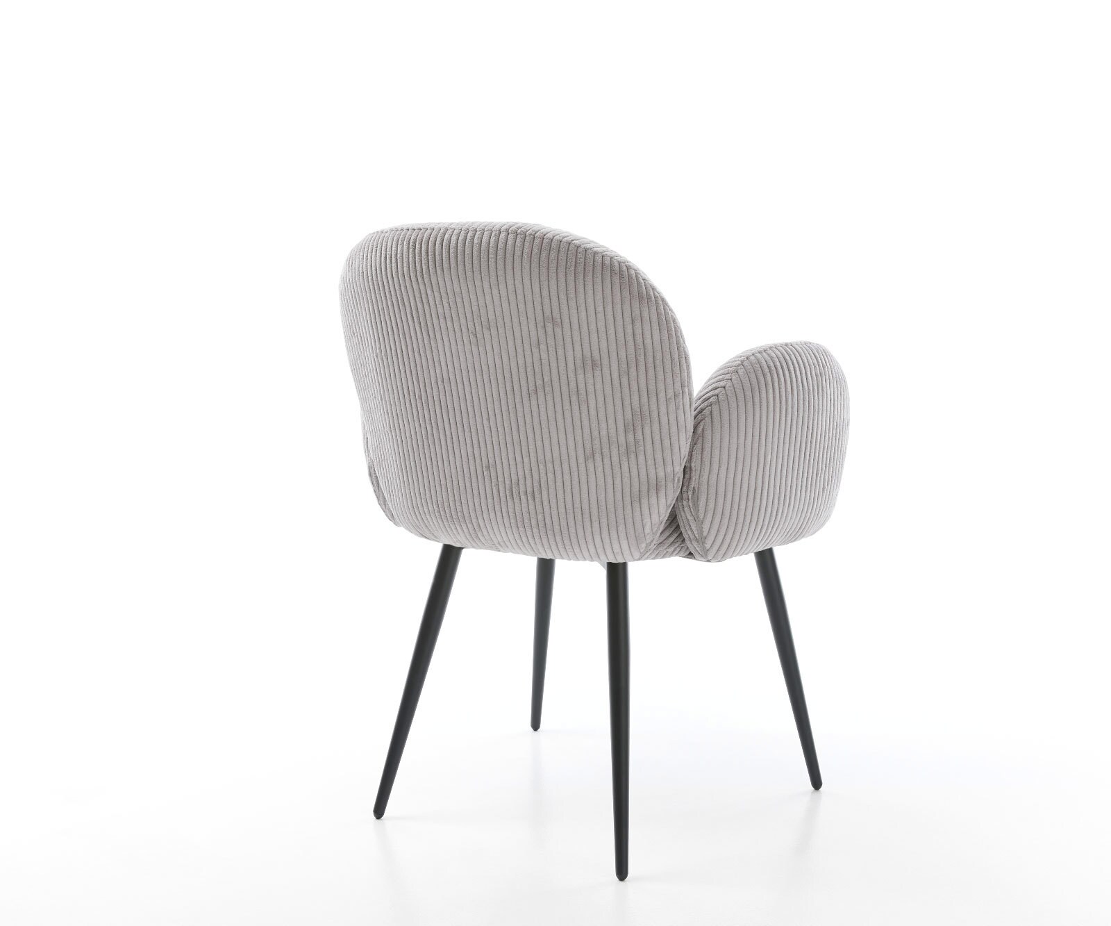 Eetkamerstoel Nube-Flex met armleuning koord zilver grijs 4-poot conisch zwart pocketveer kern 4 Eetkamerstoel Nube-Flex met armleuning koord zilver grijs 4-poot conisch zwart pocketveer kern 4