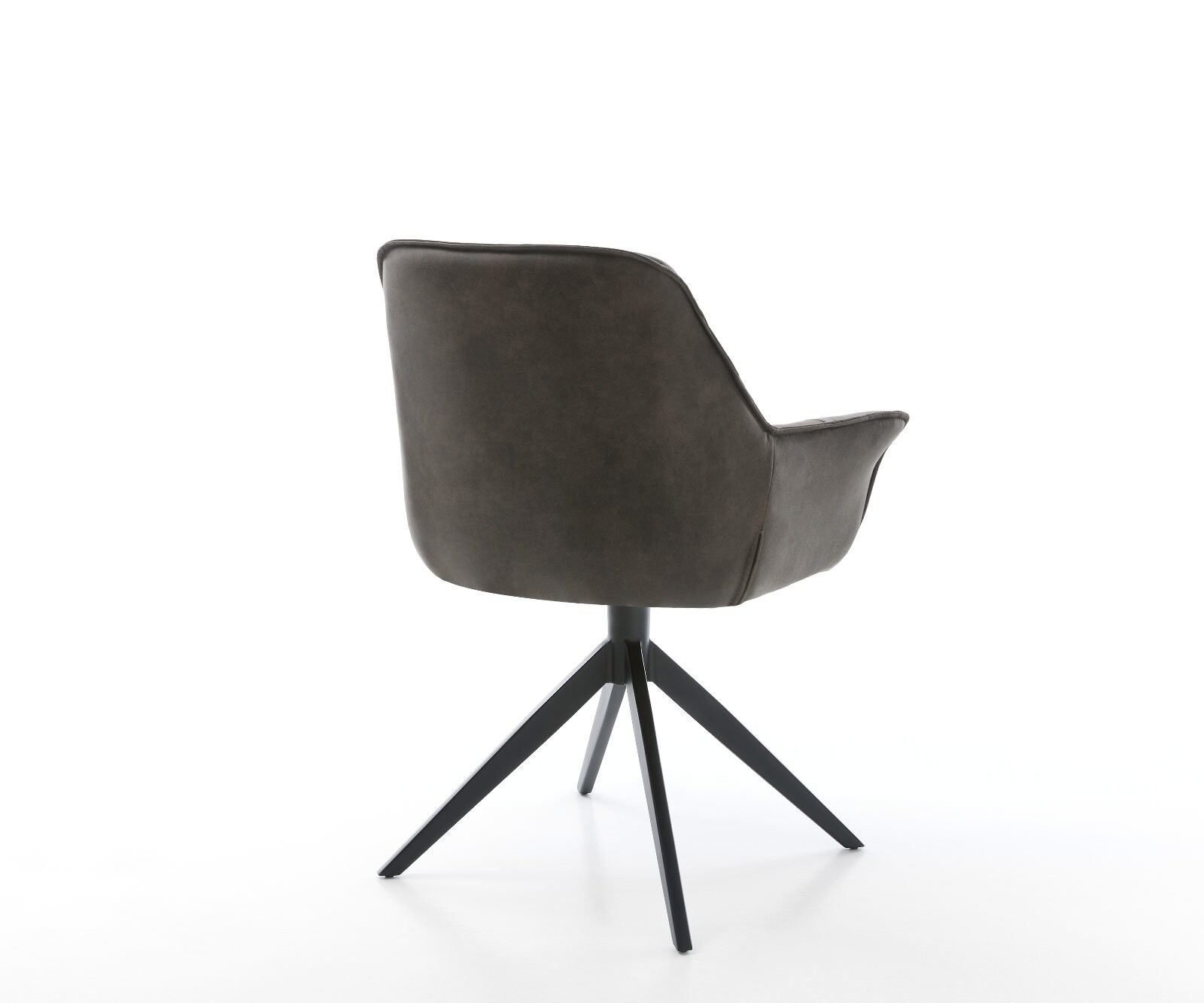 Eetkamerstoel Kaira-Flex microvelours antraciet vintage kruisframe breed zwart 4 Eetkamerstoel Kaira-Flex microvelours antraciet vintage kruisframe breed zwart 4