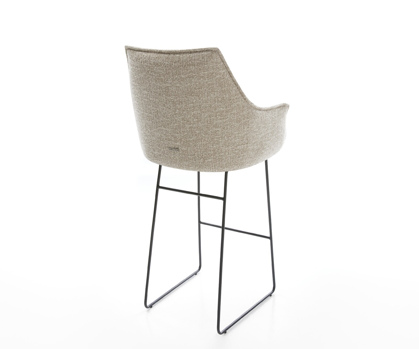 Barstoel Alja-Flex Zachte Geweven stof Beige Sledeonderstel metaal zwart Zwart Pocketvering 5