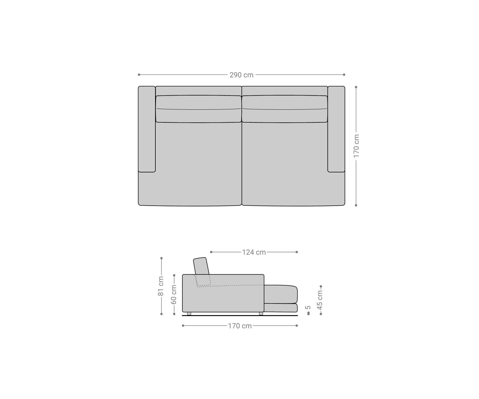 XXL-bank Cubico 290x170 cm fluweel olijf 6