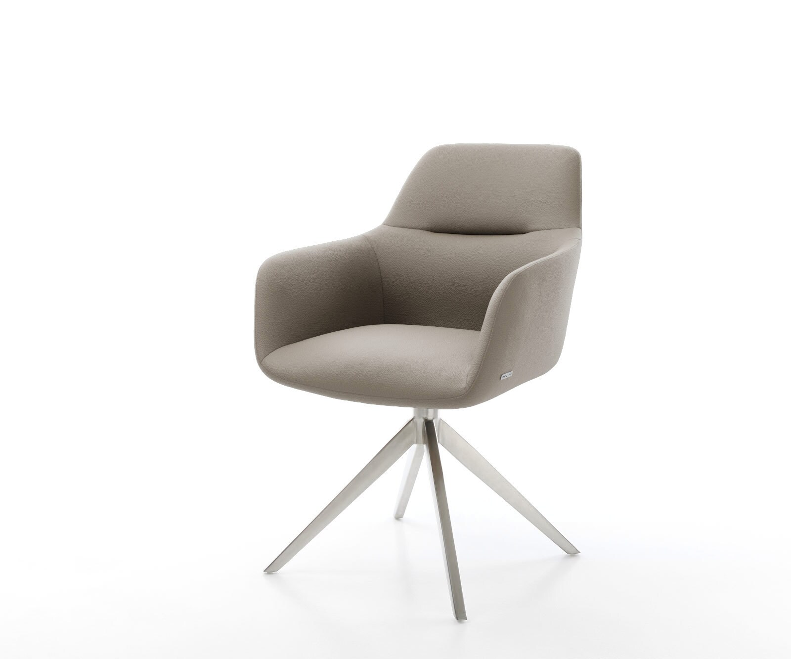 Draaistoel Pejo-Flex echt leer mud kruisframe breed roestvrij staal 360° draaibaar rocker-functie pocketveer kern