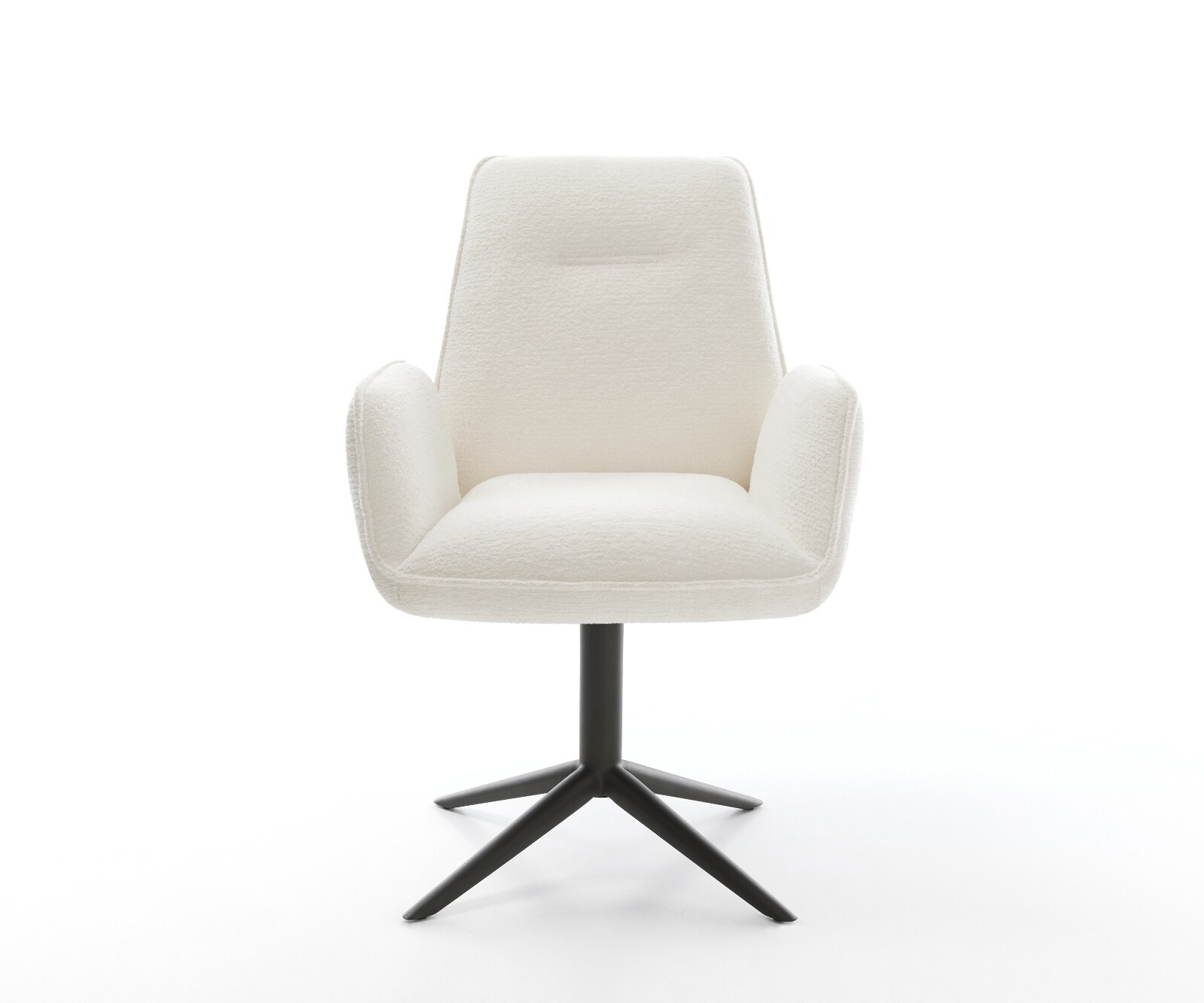 Draaistoel Zoa-Flex bouclé zacht beige kruispoot zwart 360° draaibaar rocker-functie pocketveer kern 1