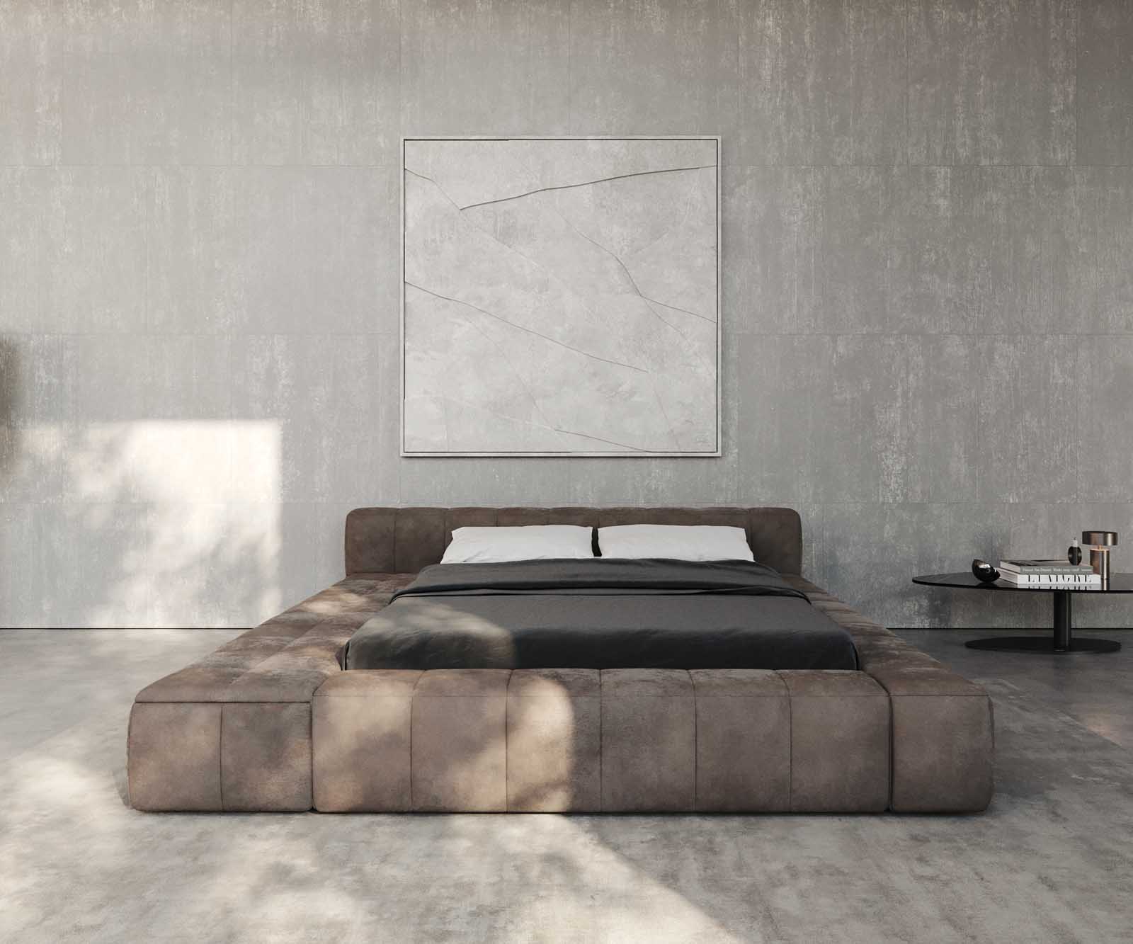 Bedframe Espazio gestoffeerd bed 140x200 cm microvezel taupe vintage met opbergruimte 4 Bedframe Espazio gestoffeerd bed 140x200 cm microvezel taupe vintage met opbergruimte 4