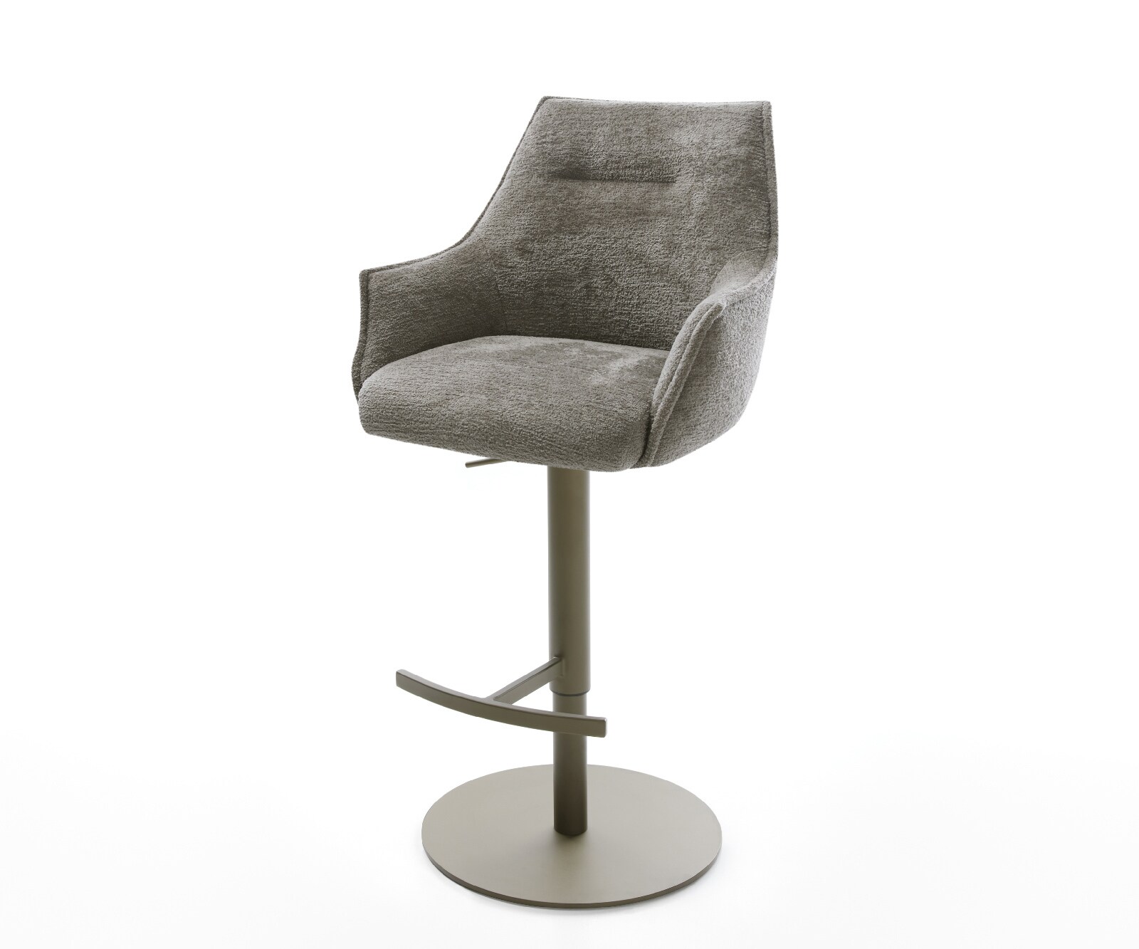Barstoel Alja-Flex Bouclé zacht Mud Draaivoet in hoogte verstelbaar Titaankleurig Titaankleurig Pocketvering 1