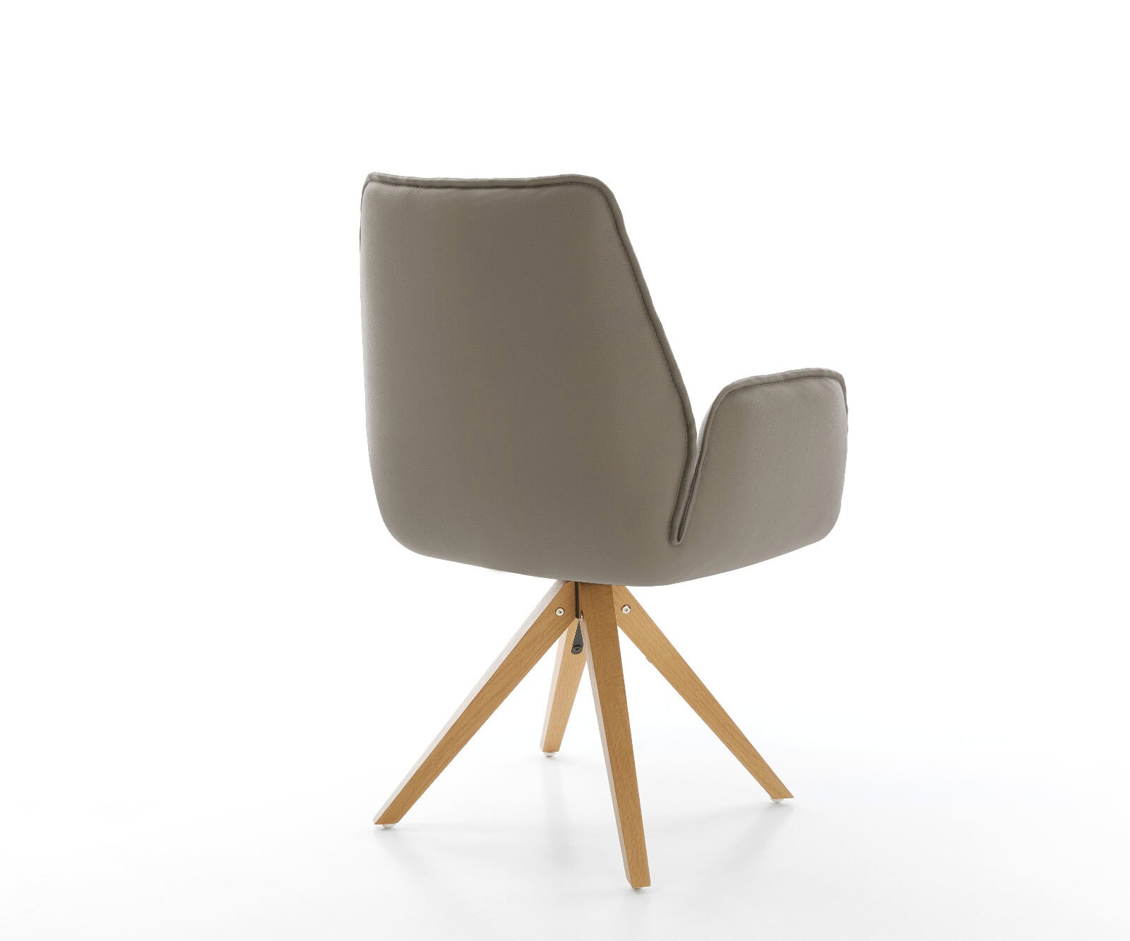 Eetkamerstoel Zoa-Flex echt leer mud houten frame hoekig natuur 360° draaibaar pocketveer kern 4