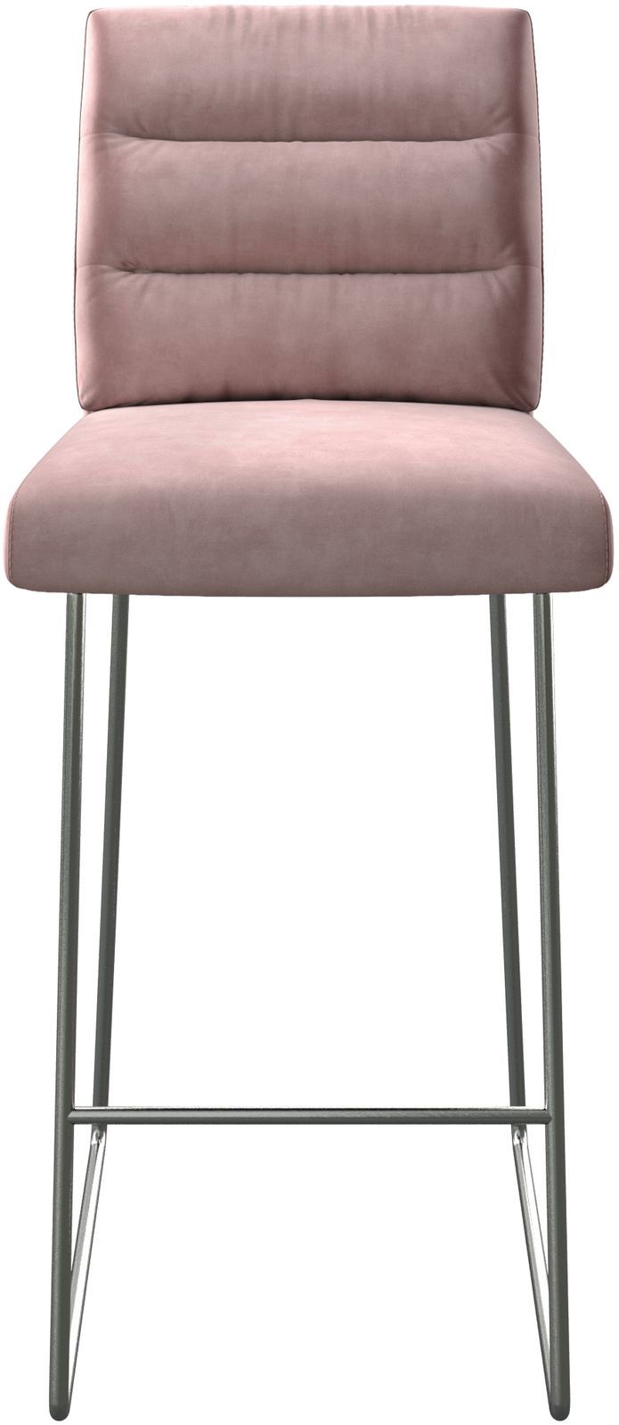 Barstoel Pela-Flex fluweel rosé slipframe roestvrij staal 3