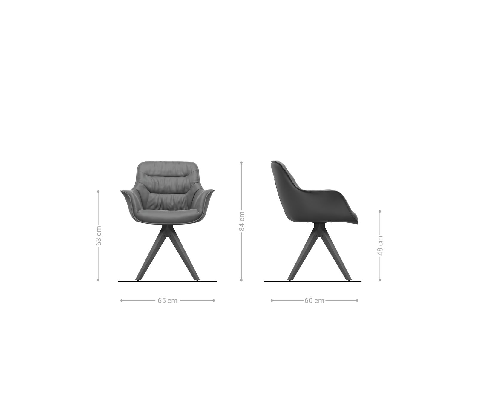 Draaistoel Kaira-Flex bouclé zacht mud houten frame hoekig natuur 180° draaibaar 6