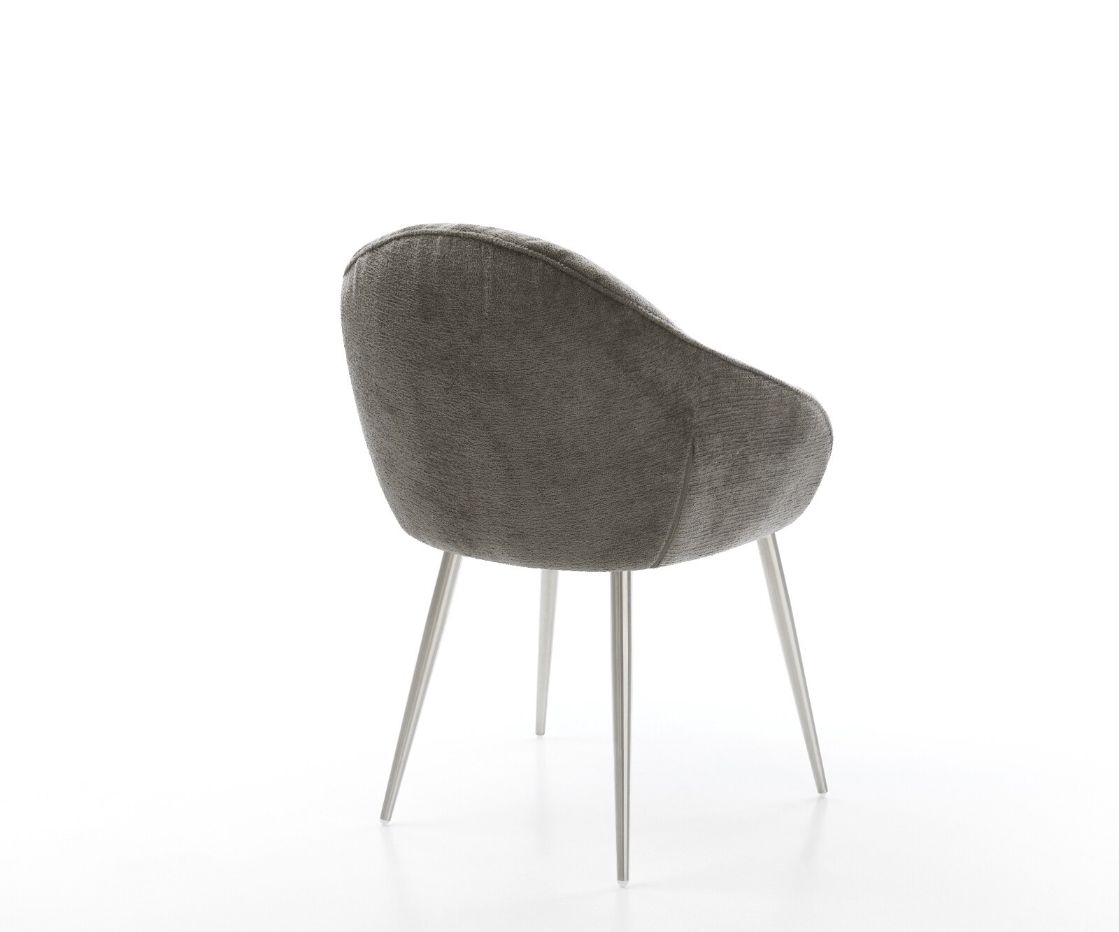 Eetkamerstoel Gaio-Flex bouclé zacht mud 4-poot conisch roestvrij staal 5