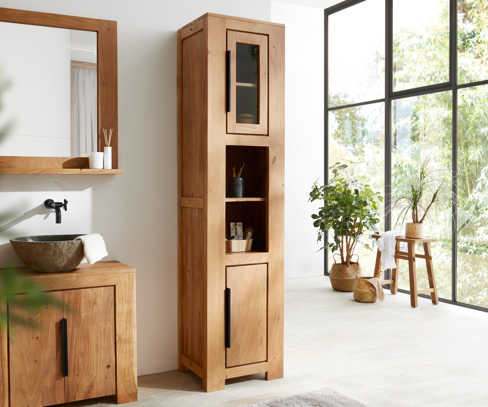 Badkamermeubel Solidu 45x185 cm acacia natuur 4 Badkamermeubel Solidu 45x185 cm acacia natuur 4