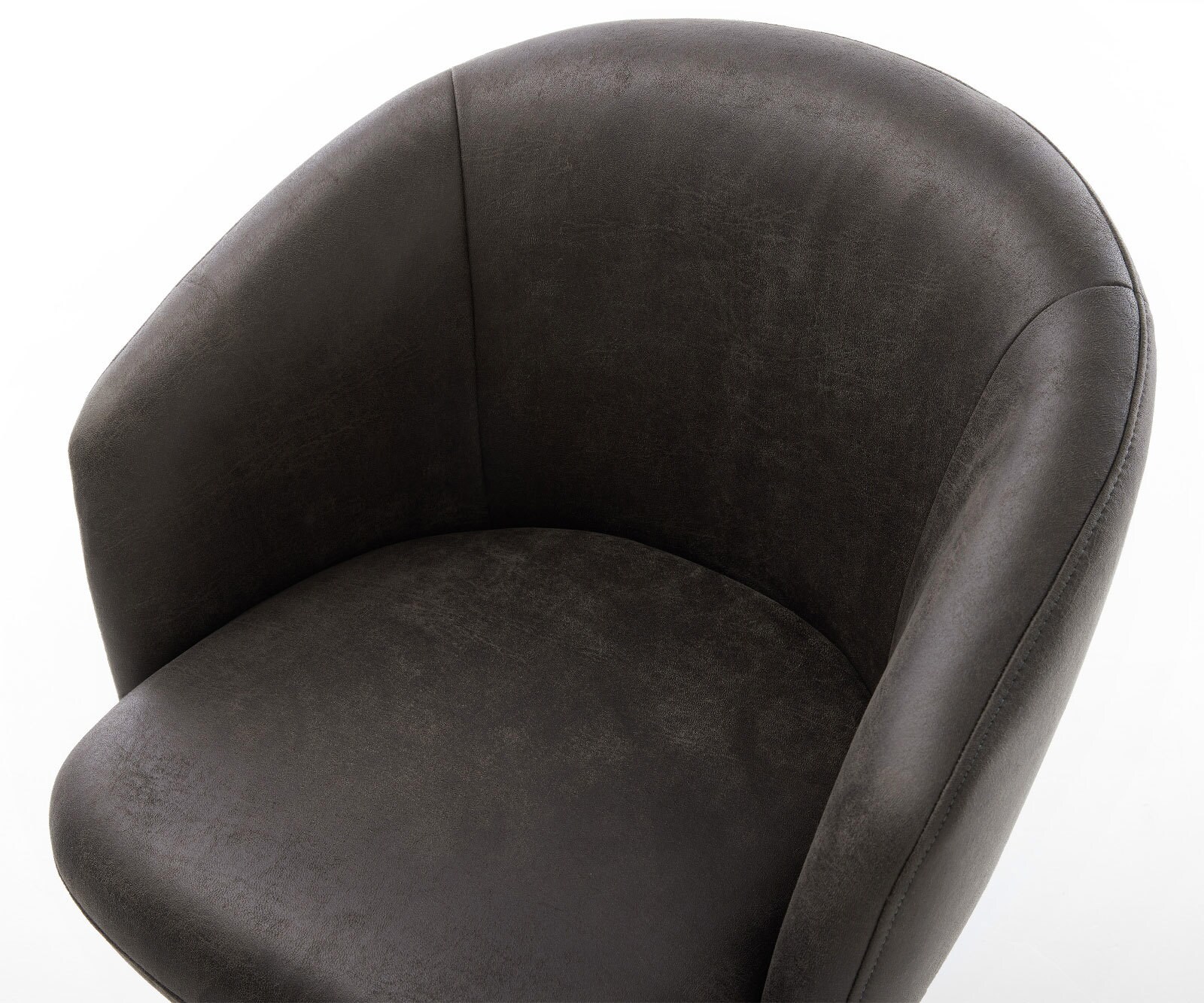 Draaistoel Caja-Flex met armleuning microvelours antraciet vintage kruispoot roestvrij staal 360° draaibaar pocketveer kern 4