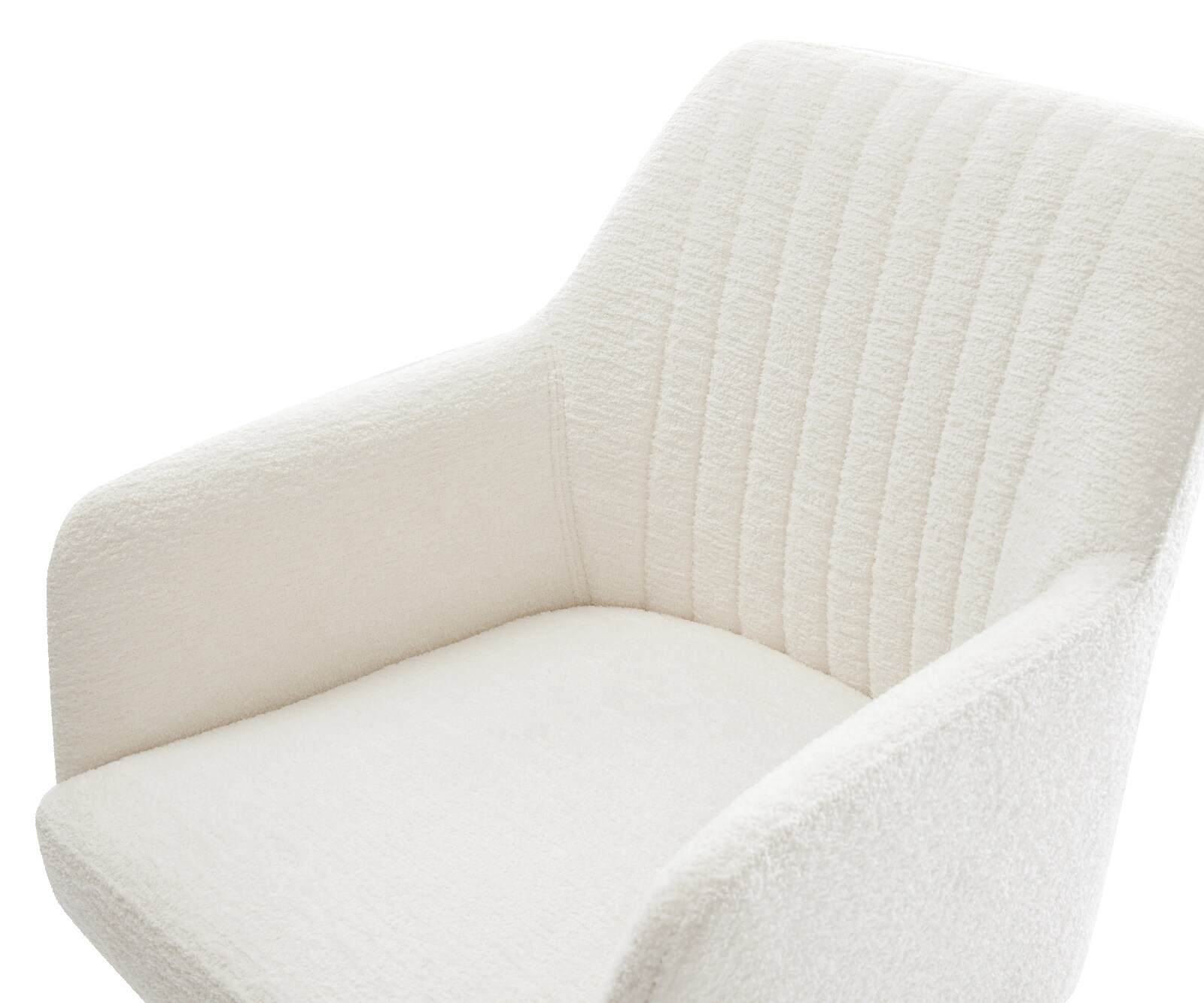 Eetkamerstoel Greg-Flex bouclé zacht beige slipframe zwart pocketveer kern 3