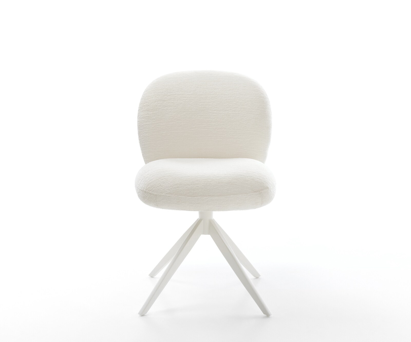 Draaistoel Nube-Flex bouclé zacht beige kruisframe breed wit 360° draaibaar rocker-functie pocketveer kern 2