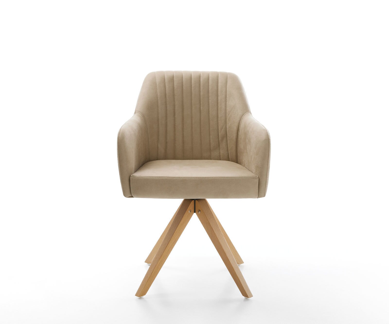 Eetkamerstoel Greg-Flex microvelours beige vintage houten frame hoekig natuur pocketveer kern 1