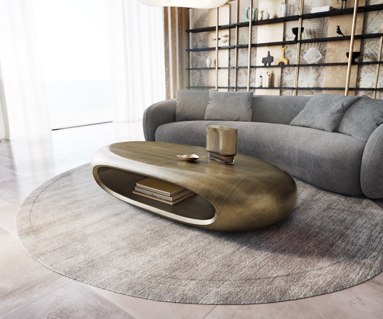 Salontafel Sinor 140x65 cm Metallic Goud