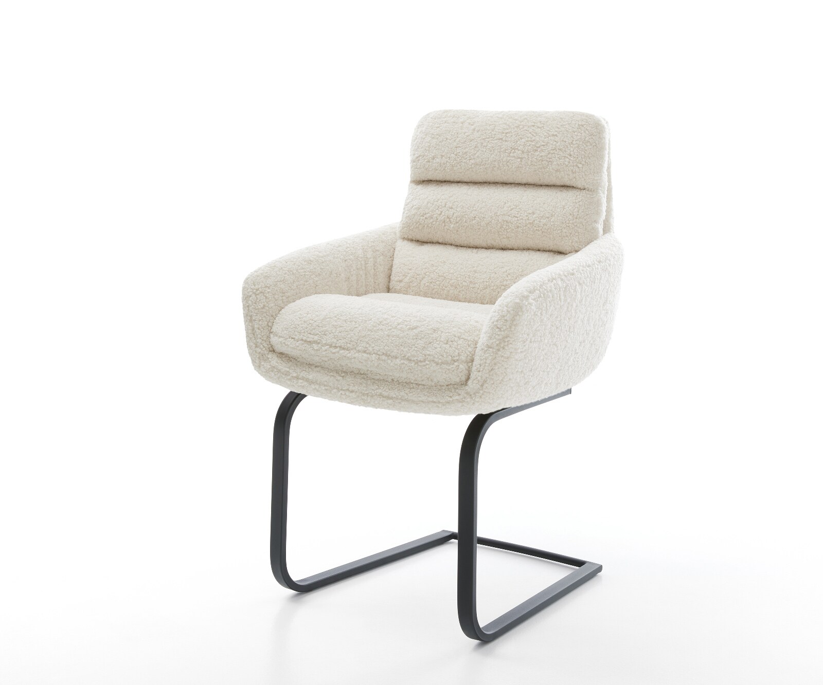 Sledemodel Abelia-Flex met armleuning teddy beige sledemodel vlak zwart