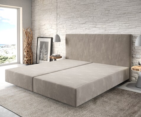 Boxspringbed Dream-Well microvezel beige 200x200 cm