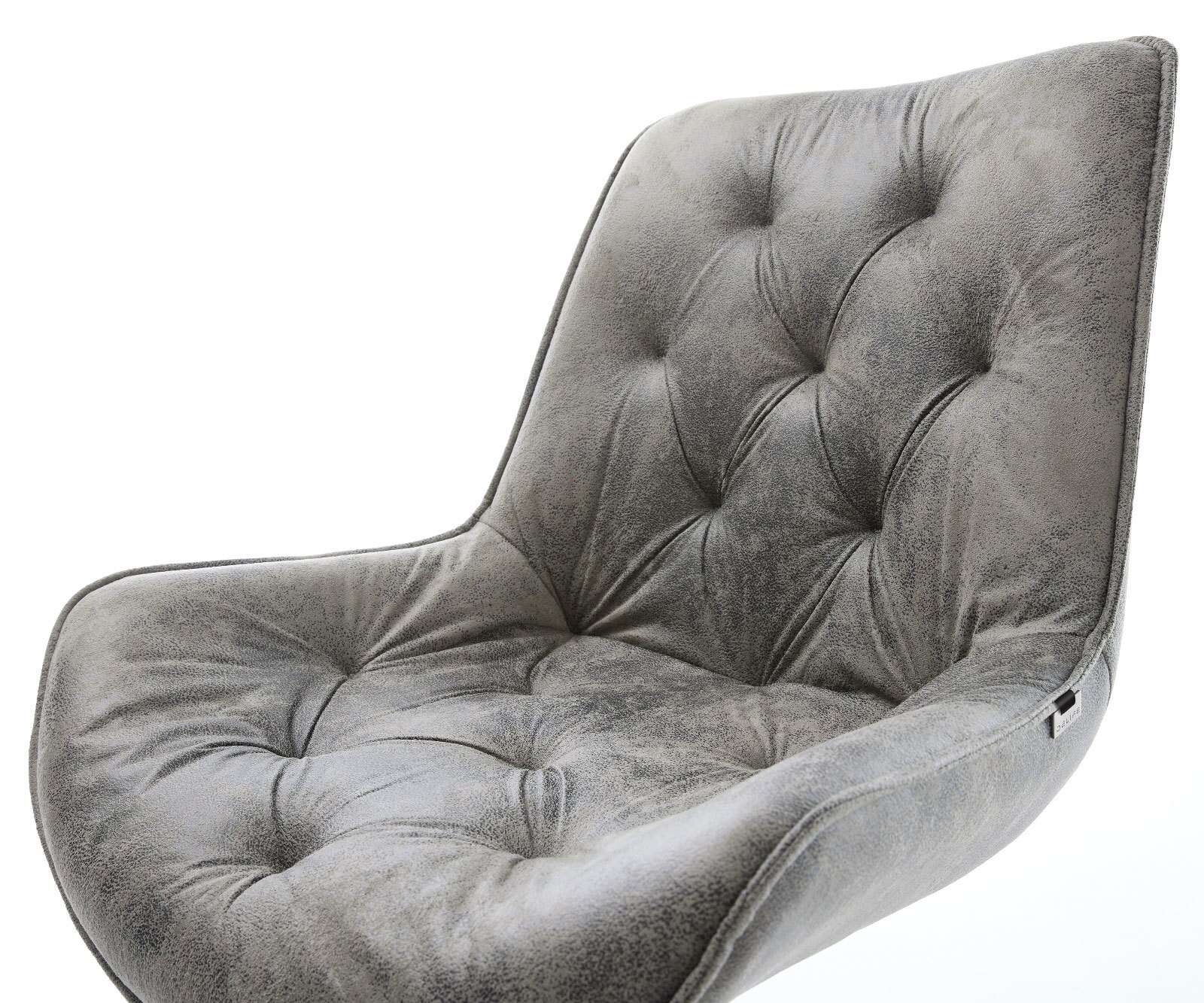 Draaistoel Taimi-Flex microvelours grijs antiek kruisframe breed zwart 360° draaibaar rocker-functie 3