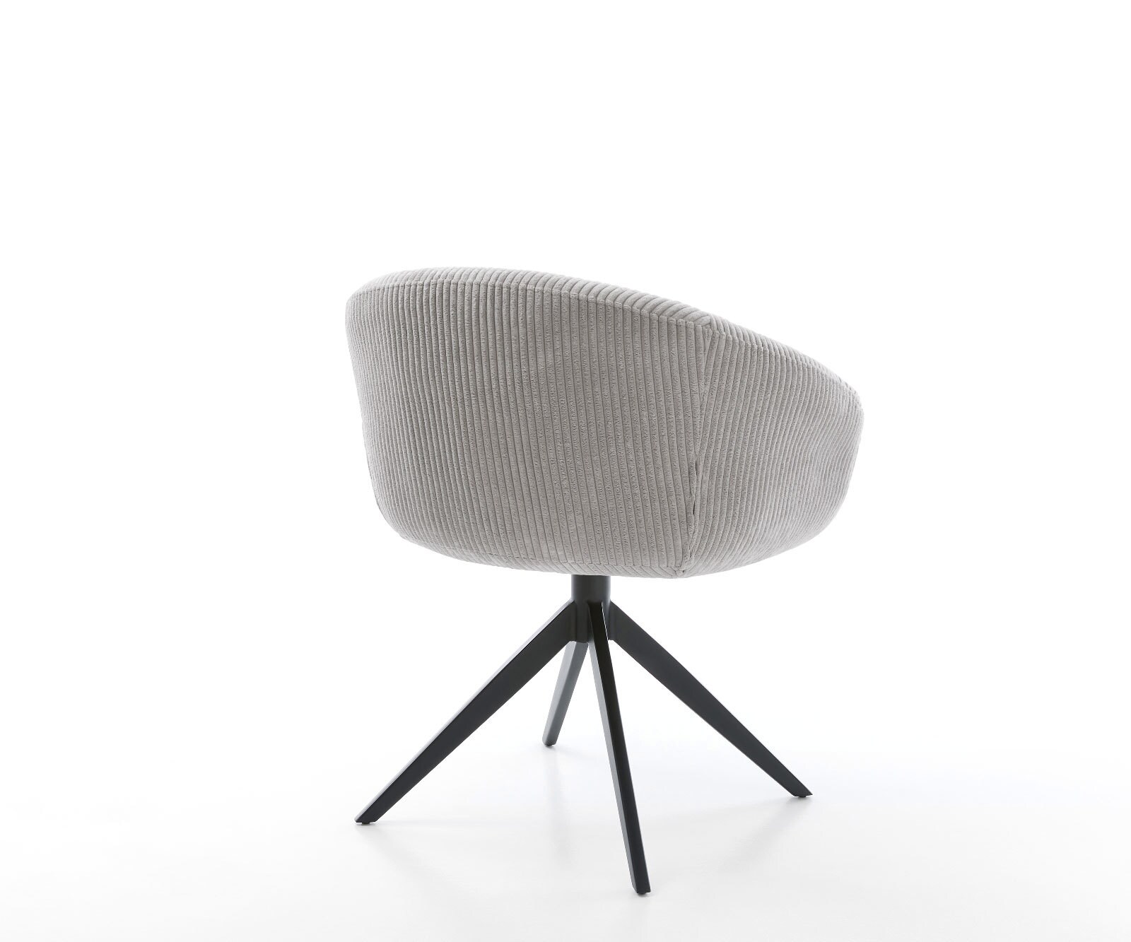 Draaistoel Vinka-Flex met armleuning koord zilver grijs kruisframe breed zwart 360° draaibaar rocker-functie pocketveer kern 4